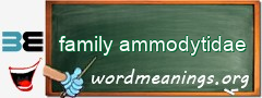 WordMeaning blackboard for family ammodytidae